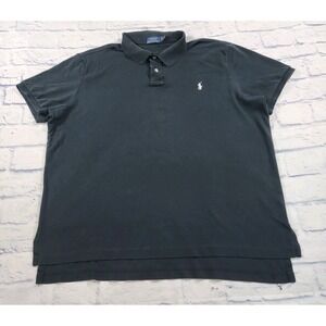 Polo Ralph Lauren MENS SIZE XXL Black Polo Shirt White Pony VINTAGE Y2K